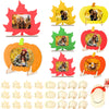 Geelin 24 Pack Thanksgiving DIY Picture Frame Craft Kits Wooden Pumpkin Maple Leaf Photo Frames Bulk Fall Thanksgiving Crafts fo