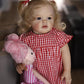 TERABITHIA 24 Inches 60CM Sweet Face Real Baby Size Rooted Blond Curly Hair Lifelike Reborn Baby Doll with Soft Weighted Cloth Body Realistic Newborn Toddler Girl Dolls That Look Real and Feel Real