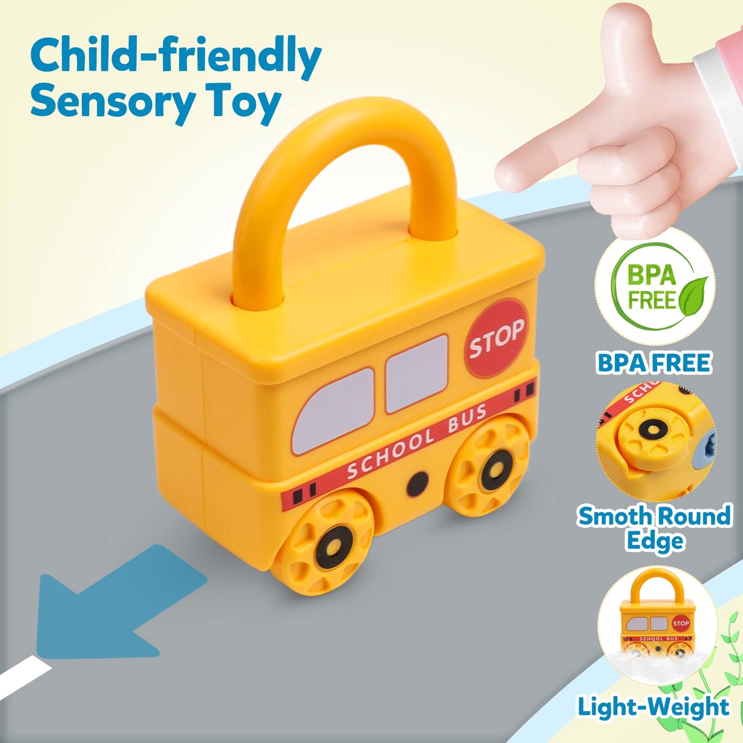Gkdoms Montessori Learning Toys Sorting & Matching Locks And Keys Toddlers Sensory Car Activity Fine Motor Toy, Birthday New Year Valentine'S Gifts For Kids Age 2-5 Years, Back To School