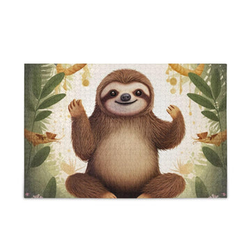Goodold Cute Sloth Puzzles For Adults And Kids 500 Pieces, Wooden Jigsaw Puzzles, Happy Family Games Ideal