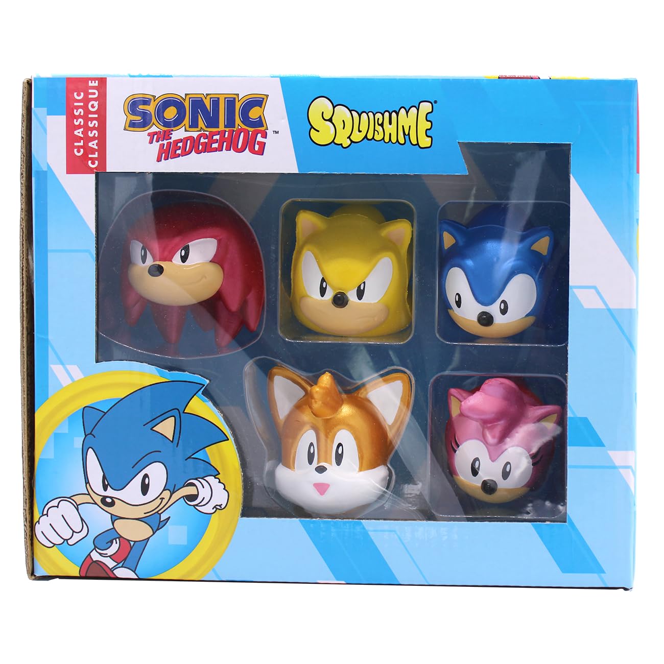 Sonic The Hedgehog Squishme Series 1 Collectors Box 6-Pack: Stress Relief Toy, Party Favor & Fidget Toys For Kids - Entire Series 1 Set W/Sonic Figures, And Squishies