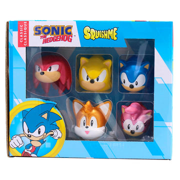 Sonic The Hedgehog Squishme Series 1 Collectors Box 6-Pack: Stress Relief Toy, Party Favor & Fidget Toys For Kids - Entire Series 1 Set W/Sonic Figures, And Squishies