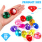 Niceup 56pcs Heart and Diamond Diving Gems 1.57in Princess Party Decoration Favors Crystal Acrylic Heart Shape Gemstones for Summer Swimming Training Pool Toys (26pcs Diamond + 30pcs Heart)