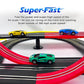 Gincho High Speed Series Tram Dual Track Set, 4.1M Electric Track With 3 Vehicles Slot Car Racing, Comes With 2 Hand Controls An