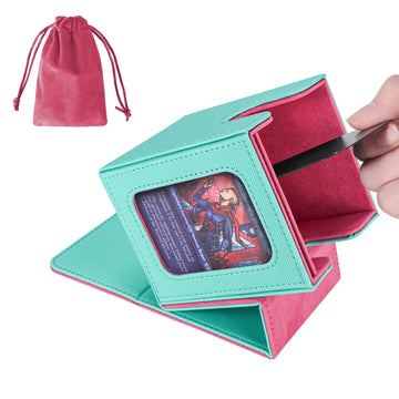 Afiing Mtg Deck Box For Commander Display,Card Deck Case Fits 100 Double Sleeved Cards, Magic Commander Tcg Card Storage Box Wit