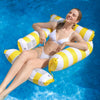 Inflatable Pool Float Chair Lounge For Adults And Kids Floating,Stripe Pattern Float Hammock For Pool Party Summer Water Fun (Ye