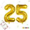 Smlpuame 40 Inch Number Balloon 0-9 Gold Large Number 25 Balloons,Digital Balloons For Birthday Party Celebration Decorations Su