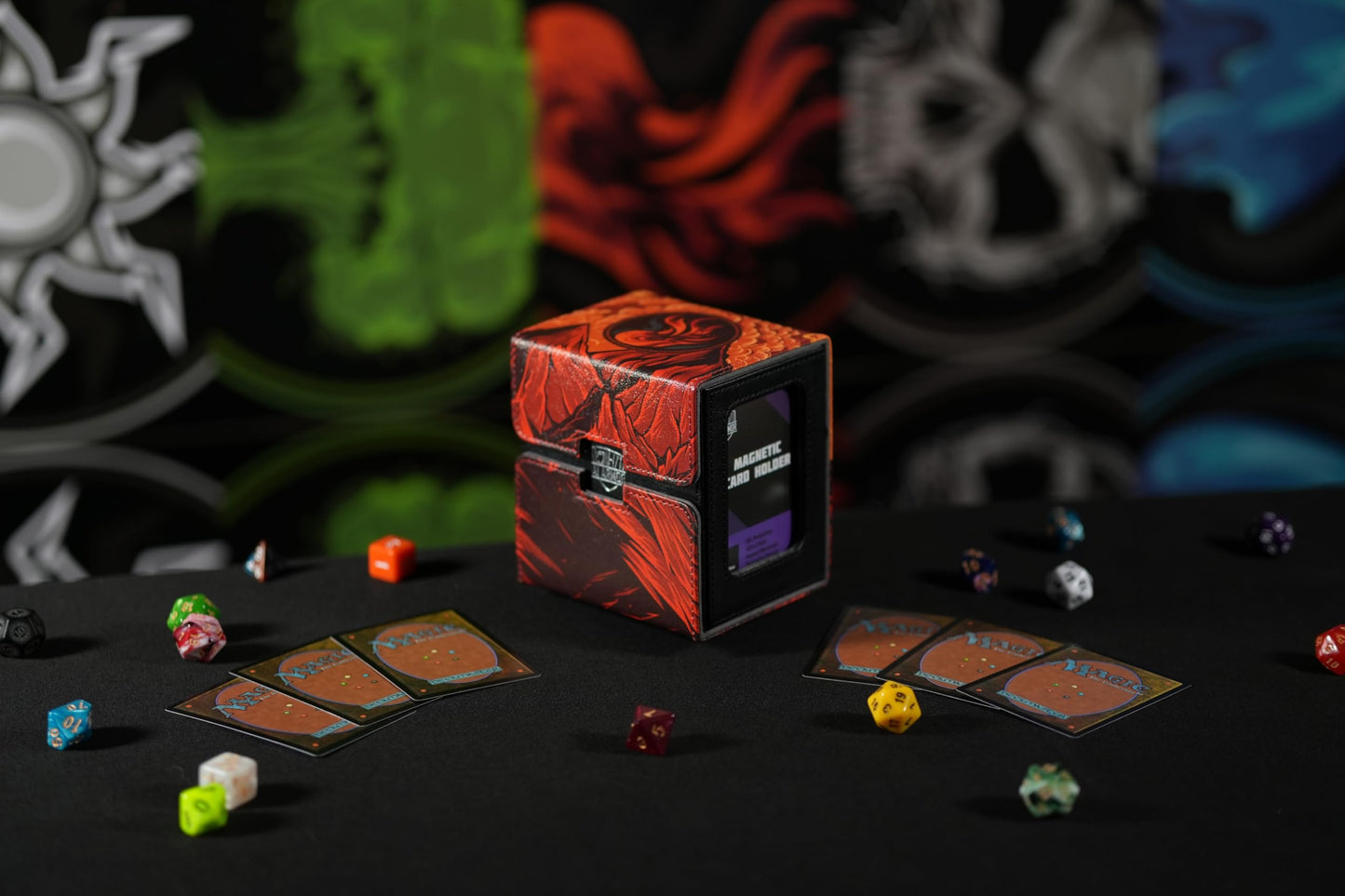 Ai protective covering MTG Commander 100+ Card Custom Art Deck Box With Storage (Mountain)