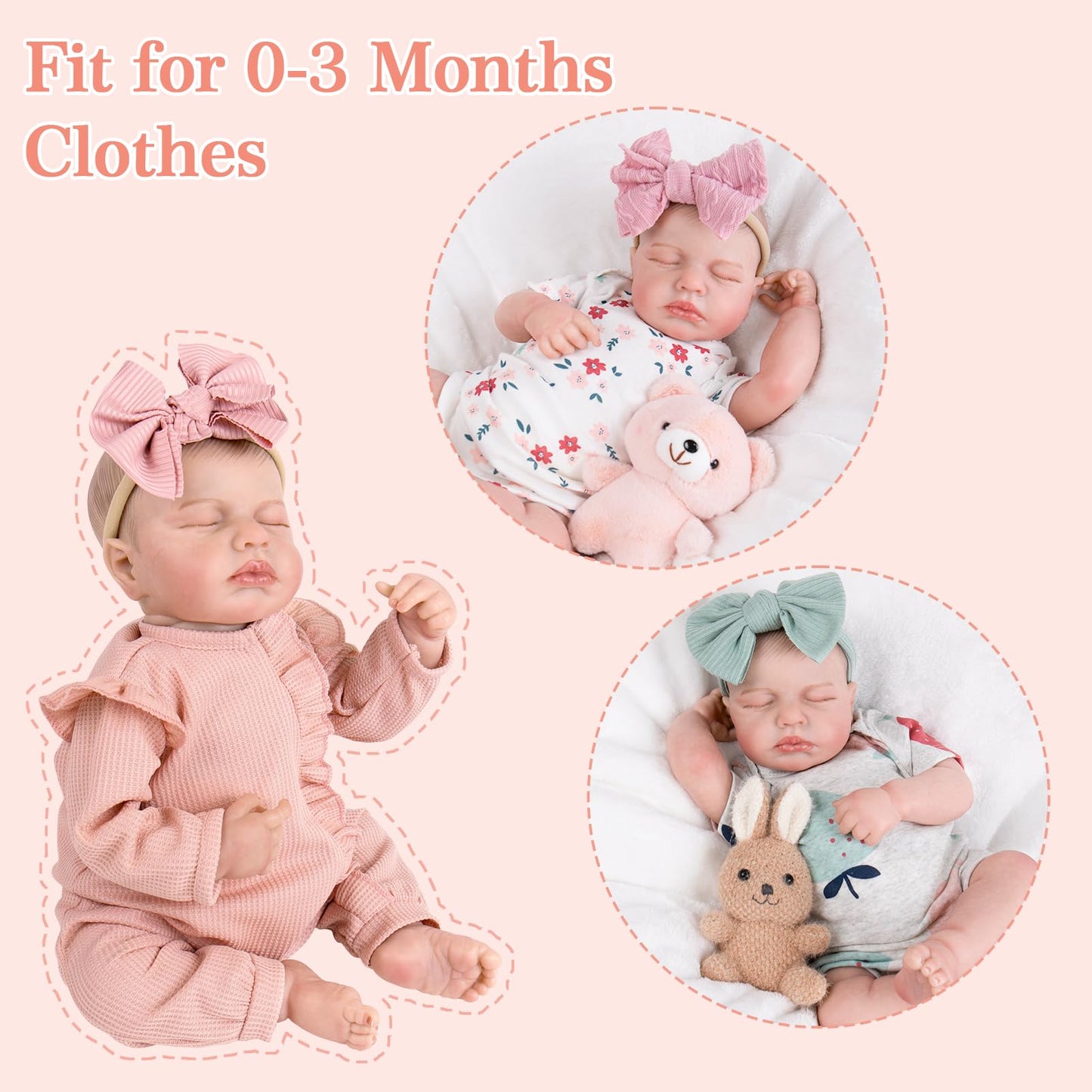 Aori Lifelike Reborn Baby Dolls - 20-Inch Realistic Newborn Real Life Baby Girl Doll with Poseable Limbs and Feeding Kit  Set for Kids 3+