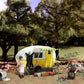 Ma & Pa'S Trailer Haven Camping Trailer W/Figures N Scale Woodland Scenics