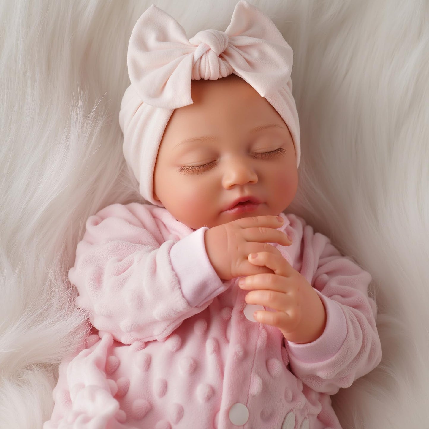 Babeside Lielike Reborn Baby Dolls - 17 Inch Cute Soft Vinyl Realistic Newborn Baby Doll Sleeping Real Life Baby Dolls With Comp