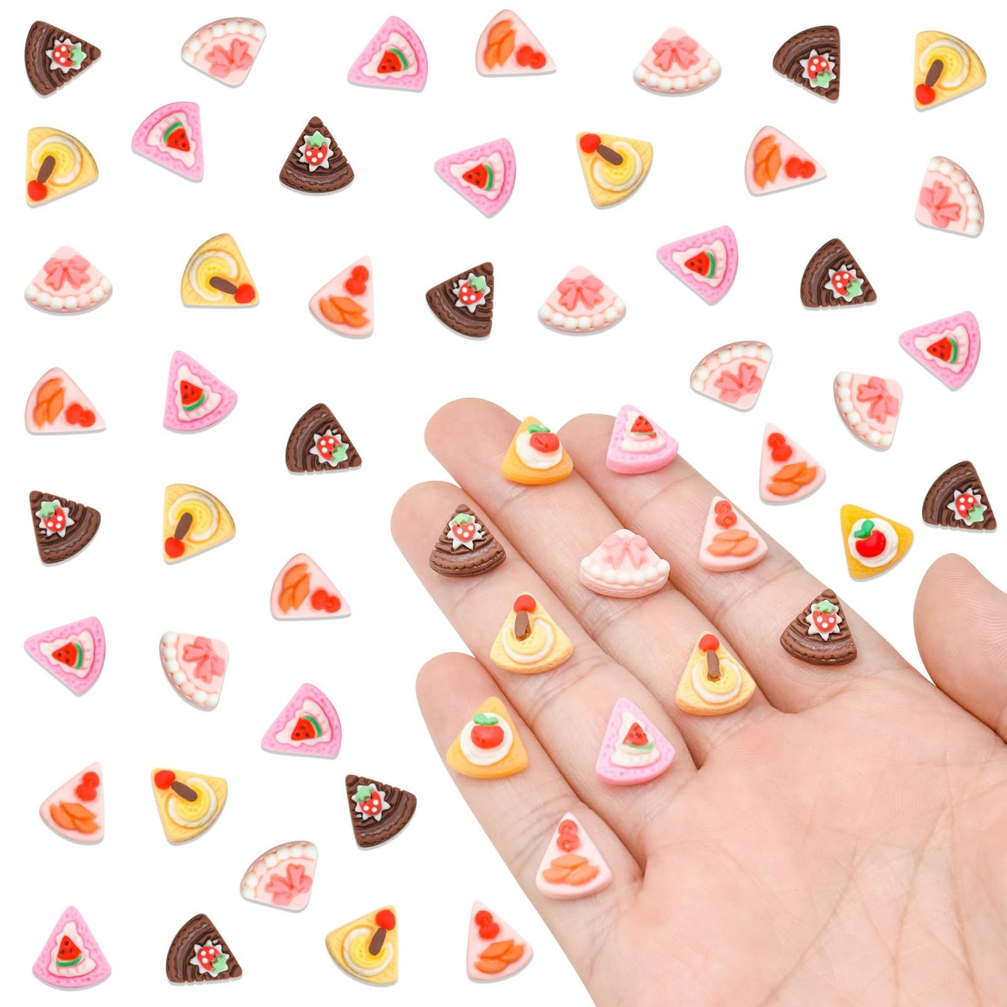 100 Pieces Mini Cake For Dollhouse Miniatures Mini Food For Crafts Tiny Resin Things For Dollhouse Mini Kitchen Micro Landscapin