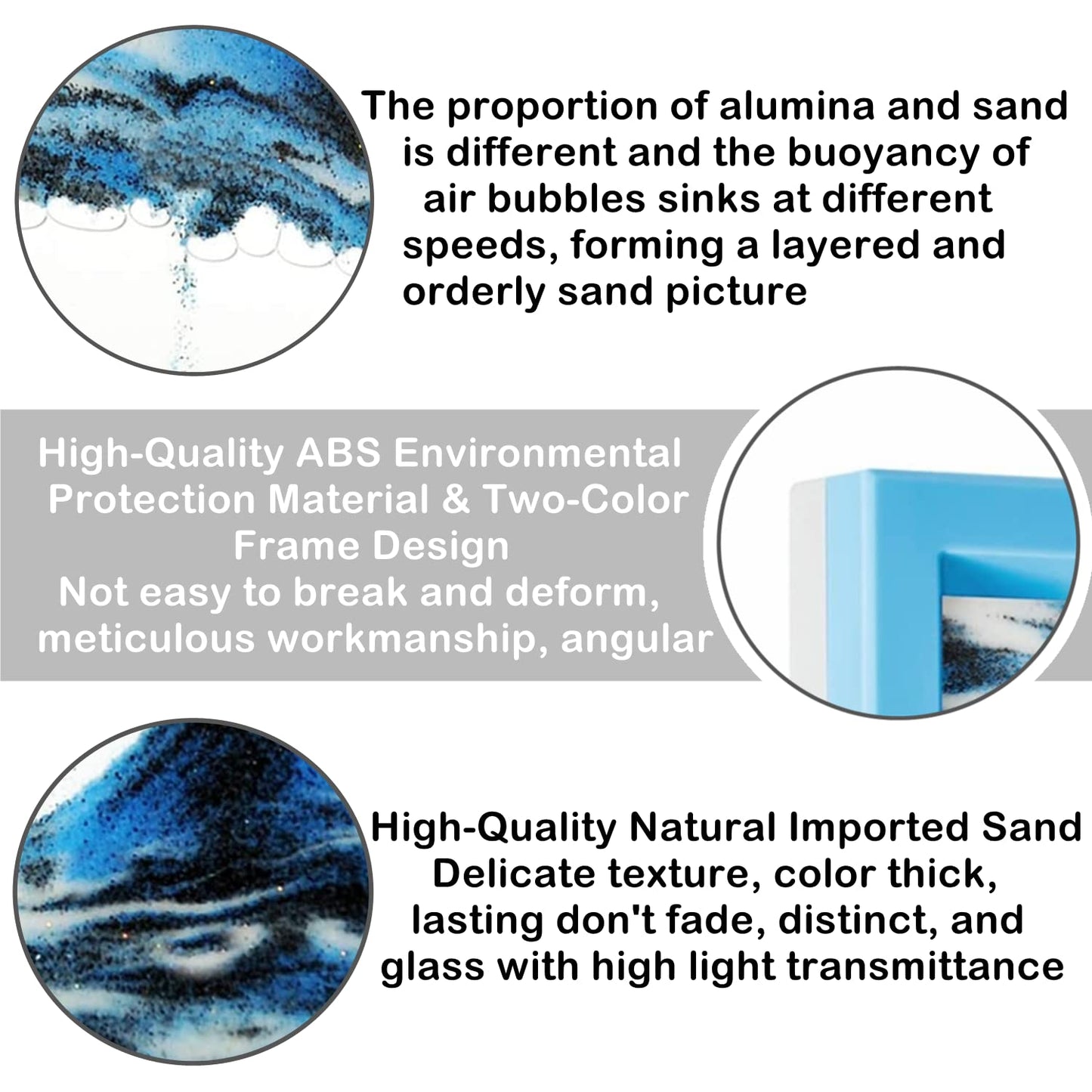 ANXUS Dynamic Moving Sand Art Liquid Motion Bubbler, Flowing Sand Art Picture Desktop Activity Calm Relaxing Desk Decor Voted Be