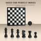 3 In 1 Chess, Checkers And Tic-Tac-Toe Set - Wooden Chess Set, Double-Sided 11'' Game Board With Extra Queens - Fun Family Chess