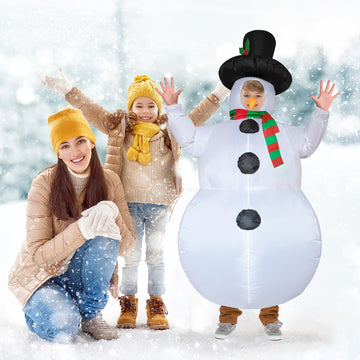 Stegosaurus Inflatable Snowman Costume Christmas Costume Funny Blow Up Snowman Costumes For Cosplay Party (Kid Snowman)