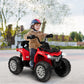 Costzon Kids Atv, 12V Four Wheeler Quad Electric Vehicle W/Forward/Backward Function, 2 Speeds, Music, Headlights, Storage Basket & Backrest, Toddler 4 Wheeler Toy Car For Boys Girls 3+ (Red)