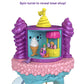 Polly Pocket Rainbow Funland Mermaid Cove Ride Playset, Polly & Mermaid Dolls, Accessories, Dispenser Feature For Surprises, Great Gift For Ages 4 & Up