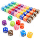 16MM Standard 6 Sided Dice Set, 50 Pieces Colorful Dice for Board Games, Classroom Math Bulk Game Dice, Make Entertainment More