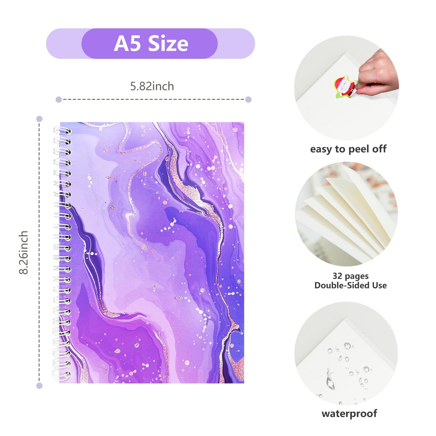 Reusable Sticker Book Collecting Album Blank Sticker Storage Book For Adults A5 Size 32 Sheets Release Paper Sticker Collection