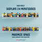 Play Platoon Building Brick Display Shelves 3 Pack Minifigure Display Case Shelf - 15x2 Inch Acrylic Wall Mount Shelf for Wall,