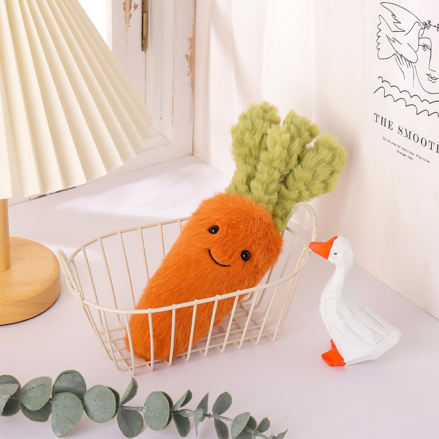 Apricot Lamb Plush Carrot Toy - Soft Cuddly Vegetable, 8.7 Inches, Orange, Polyester