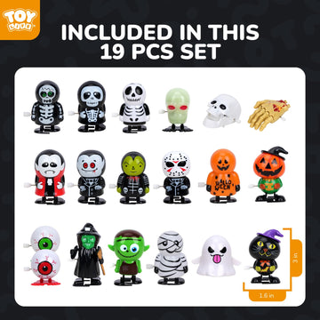 Toy Life 19 Pcs Halloween Wind Up Toys Halloween Party Favors For Kids Toddler Halloween Bulk Toys For Treat Bags Halloween Goodies Bag Stuffers Fillers Halloween Treats Toys For Kids Boys Girls