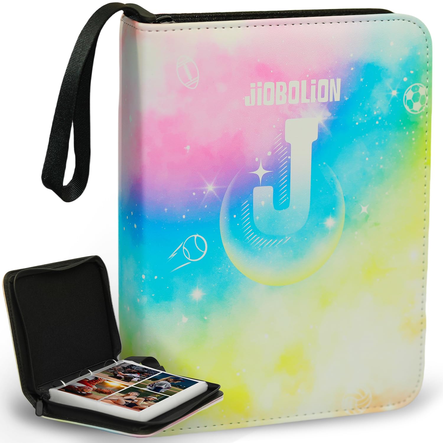 JIOBOLION Waterproof 400-Card Trading Binder | 4-Pocket Zippered Card Organizer with 50 Removable Pages | PU Leather Portfolio for Pok?mon  MTG  Sports Cards | Gift-Ready Collector Album for mature-themeds