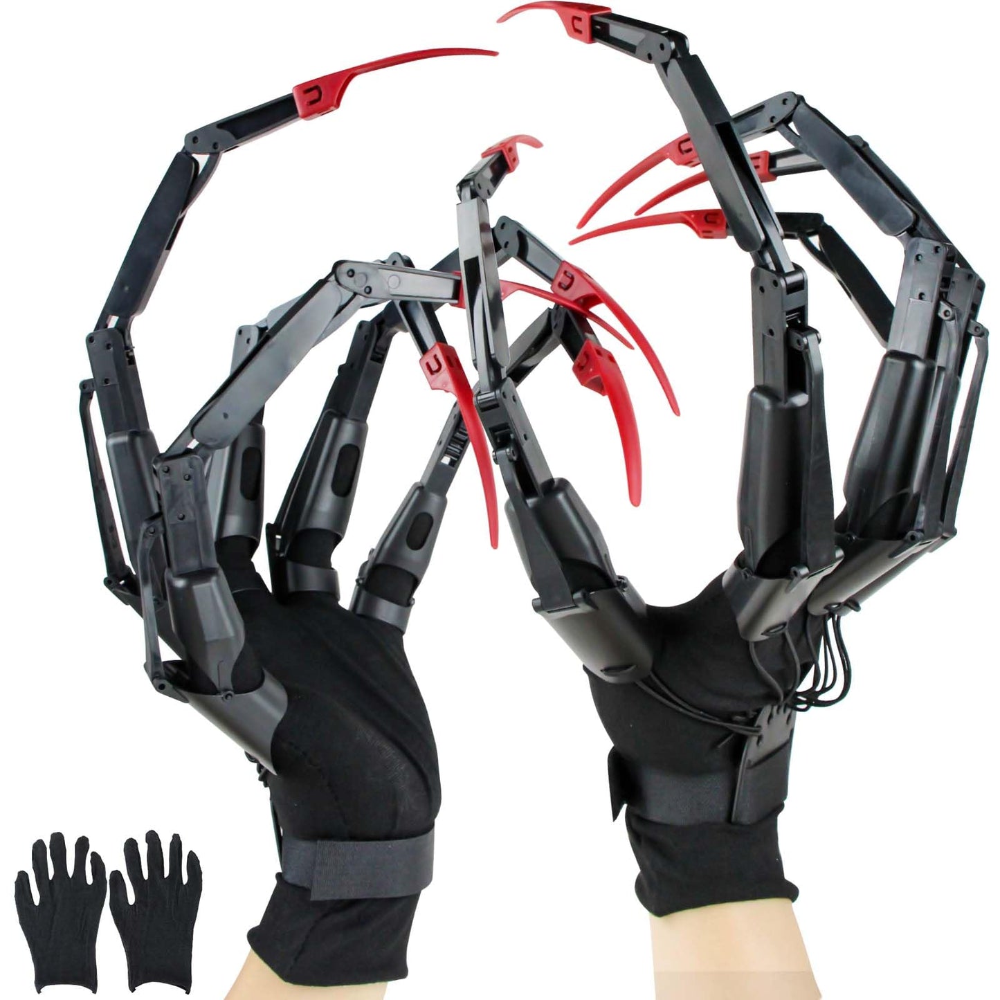 Halloween Articulated Fingers With Fingernails, Upgrade 3D Long Claw Hands With Gloves Skeleton Articulated Finger Extensions Fo