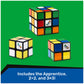 Rubik's Cube 3x3 & 2x2 Mini Apprentice Bundle - Twisting Fidget Toy, Plastic, 3-Pack - Amazon Exclusive for Ages 8 & Up