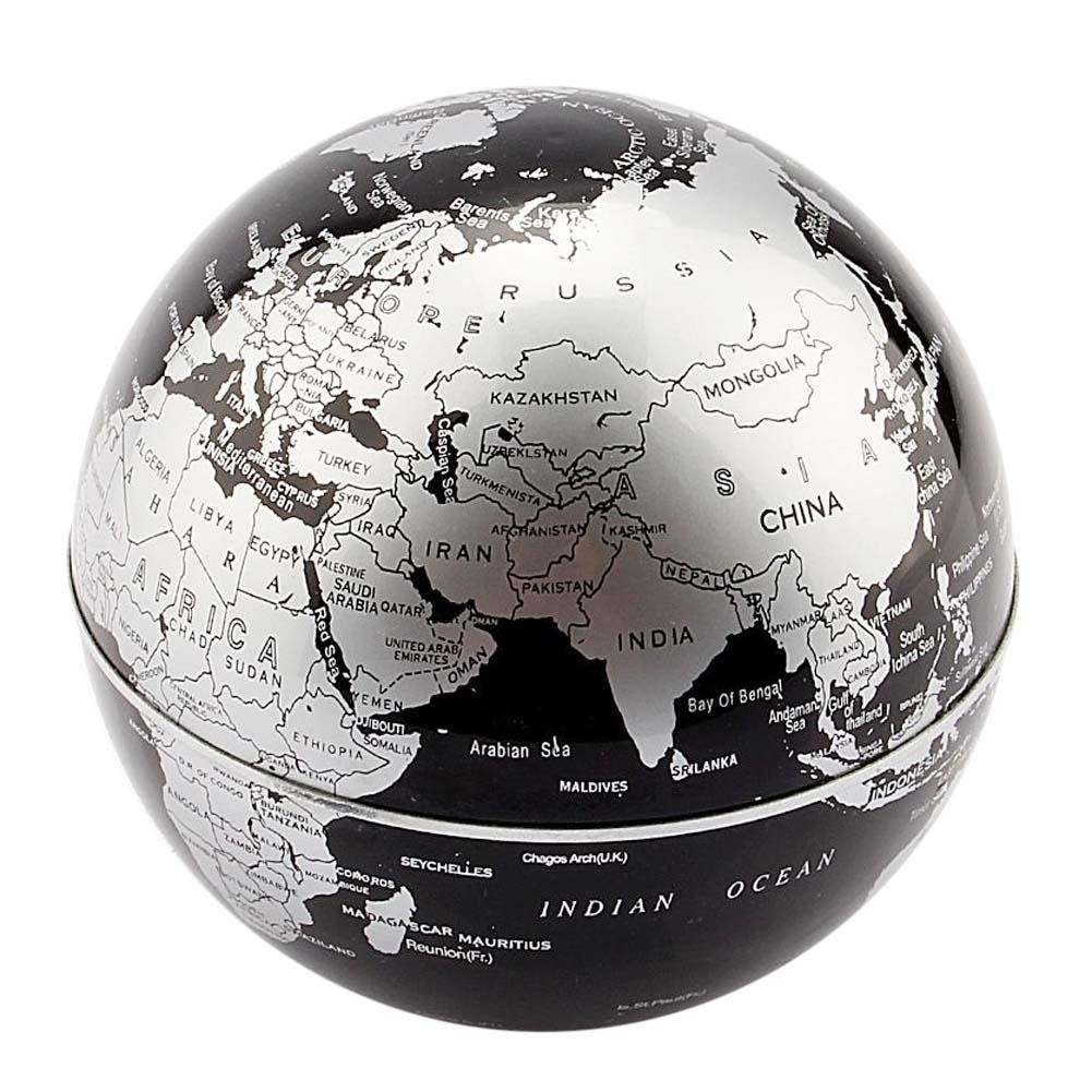Magnetic Levitation Floating Globe 3 Inch With Led Lights C Shape World Map For Desk Decoration