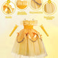 Uporpor Light Up Princess Belle Costume Girls Kids Toddler Beauty And The Beast Dress Outfit Cosplay Halloween Christmas Carniva