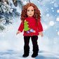 Christmas Sweater - 3 Piece Outfit - Clothes Fits 18 Inch Doll - Red Sweater, Black Pants And Boots. (Doll Not Included)