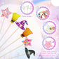 Juexica 24 Pcs Halloween Fairy Wands Kit Including 24 Unfinished Wood Pumpkin Wands and 6 Sheets Gem Stickers for Witch and Prin