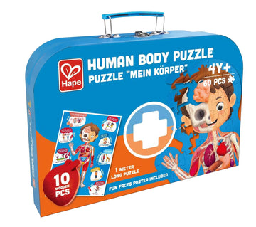 Hape Human Body Puzzle | 60 Oversized Pieces Educational Anatomy Jigsaw, Wooden Organs, For Children 4+ Years