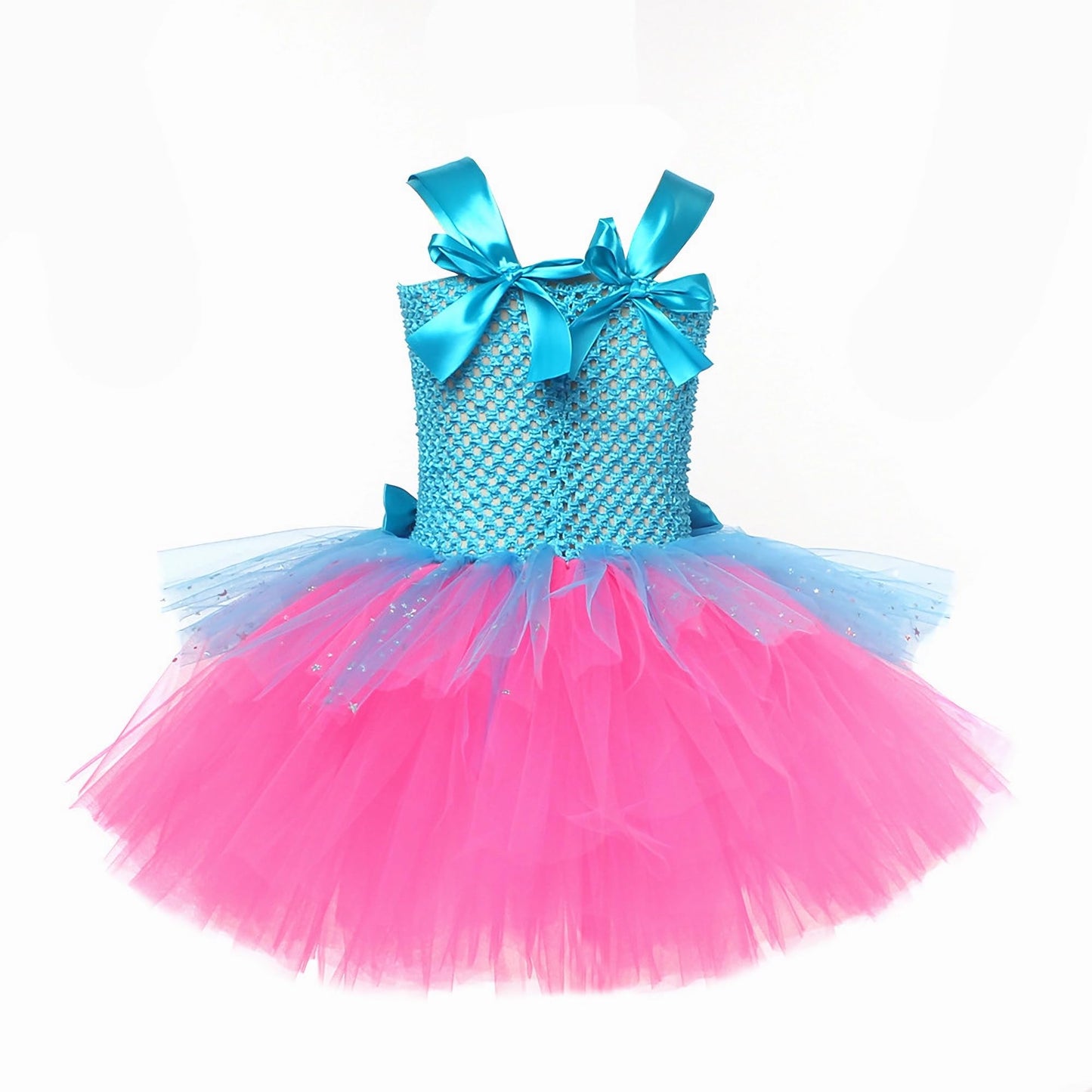 Aceut Girls Poppy Princess Costume Birthday Party Dress Halloween Cosplay Outfits(4-5T,Blue/Red)