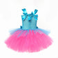 Aceut Wyyxxt Girls Princess Poppy Costume Birthday Party Dress Halloween Cosplay Outfits(6-7Y,Blue/Red)