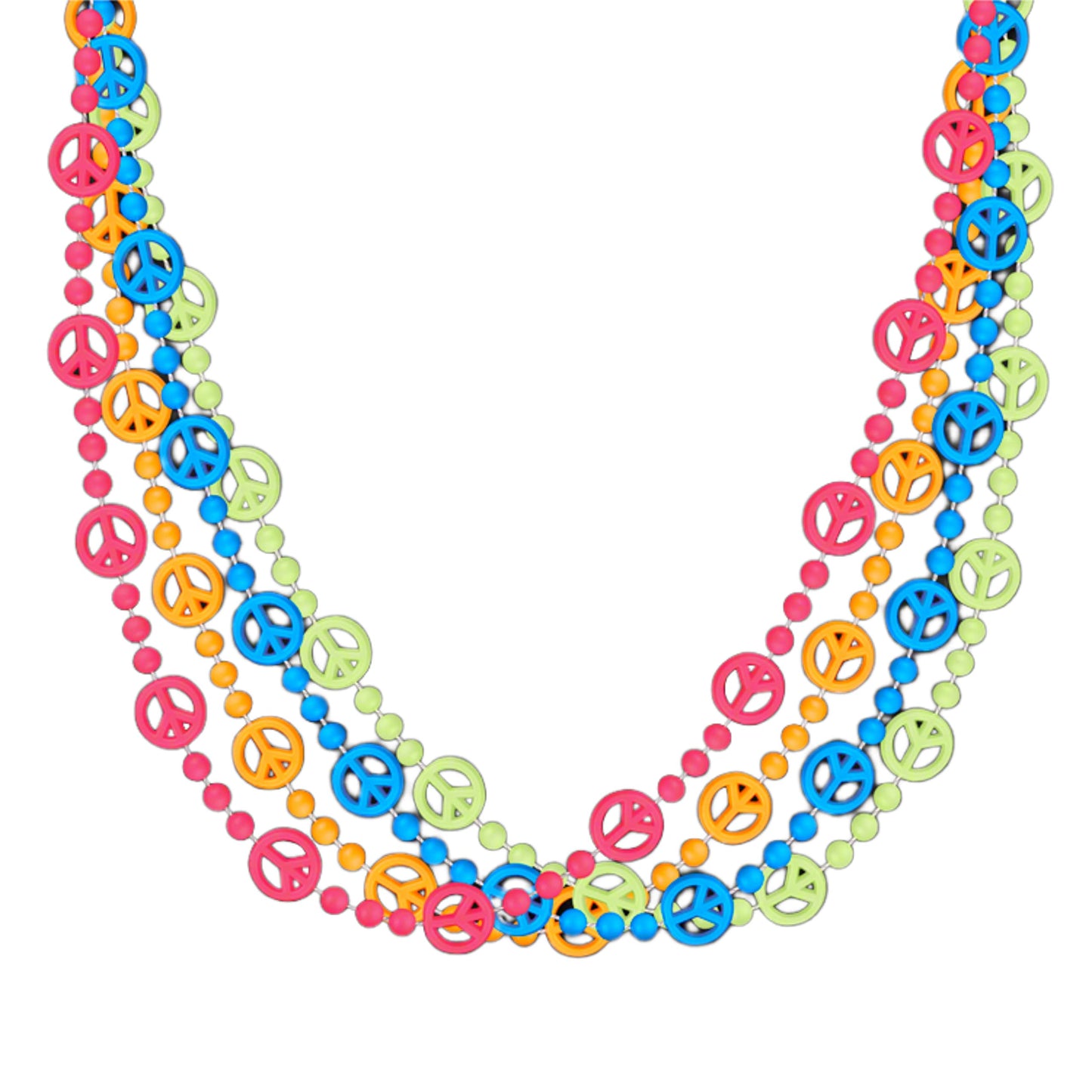 Blinkee Peace Sign Bead Necklace Assorted Pack Of 12