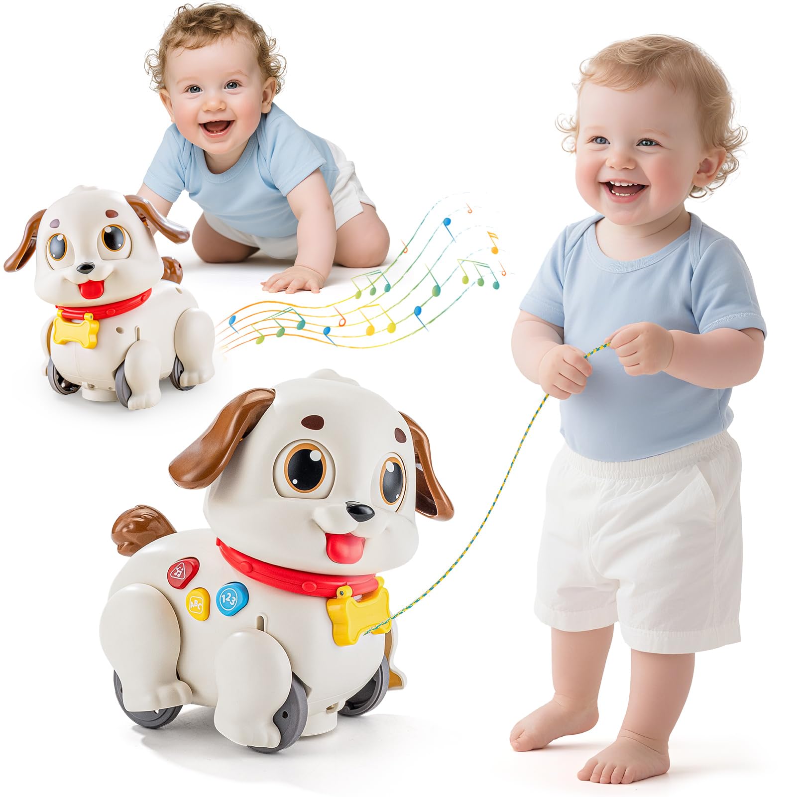 HOLA Baby Toys 6-12 Months Musical Dancing Puppy Tummy Time Toy, Toddler Learning Toys for 1 Year Old Girl Boy, 1st Birthday Gif