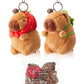 Simgoing 2 Pcs Capybara Plush Keychain Small Capybara Stuffed Animals Toy Pendant For Graduation Gifts Exchange Birthday Party Favor Decor Supplies(Turtle Bag, Strawberry Hood)