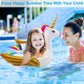 iGeeKid 2 Pack Pool Float for Kids Unicorn Flamingo Swim Floats for Toddlers Age 3-8 Years Pool Toys for Kids Inflatable Floaties Unicorn Swimming Ring Ride On for Girl Boy Summer Beach Supplies