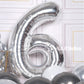 Aule 40 Inch Big Silver 6 Balloon Number Large Foil Helium Number Balloons 0-9 Jumbo Giant Happy 6Th Birthday Party Decorations