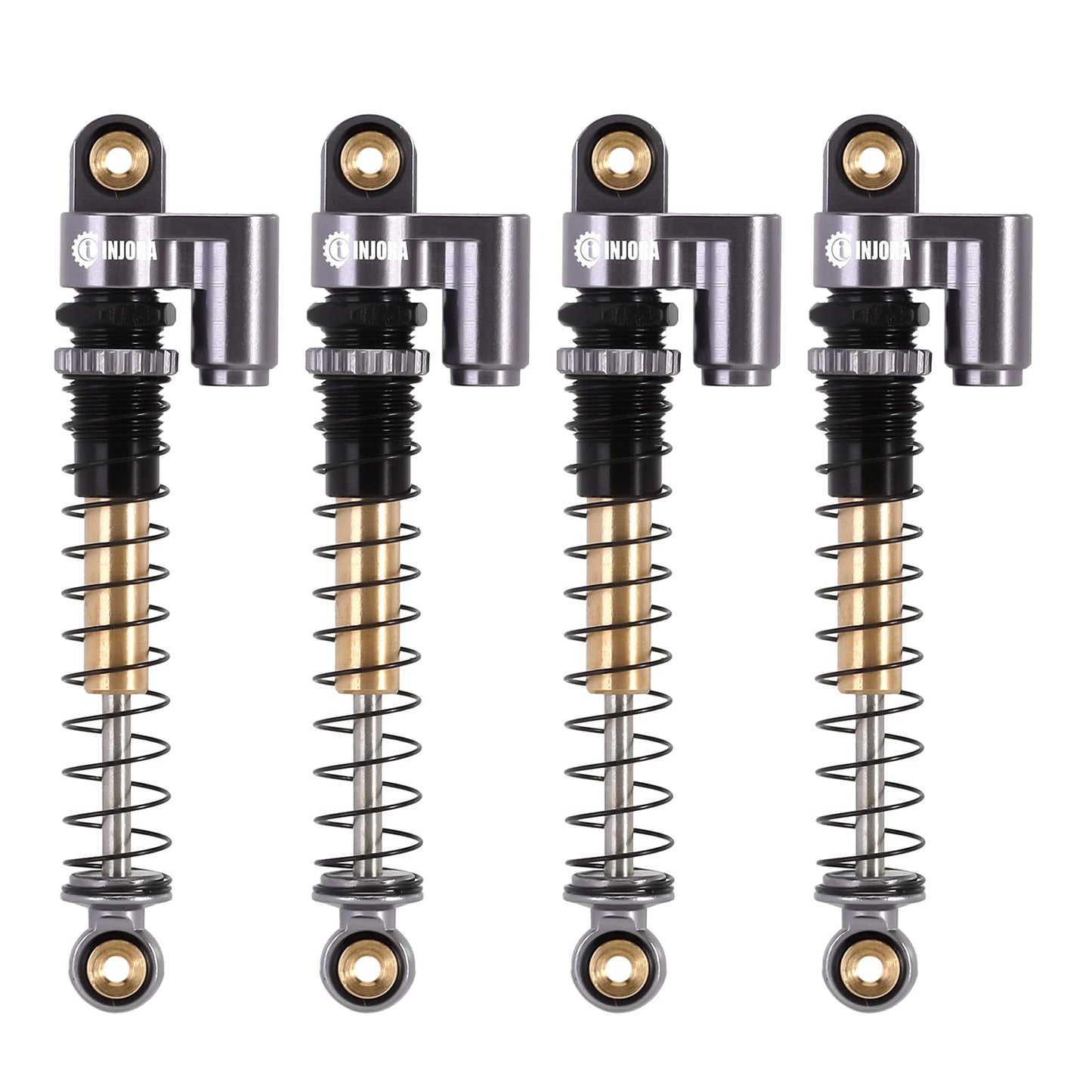 INJORA 43mm Shocks Aluminum Threaded Tele Absorber Damper Upgrades Parts Accessories for Axial SCX24 Bronco Gladiator Deadbolt J