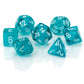 Chessex Manufacturing Chx23085 Teal Translucent Dice With White Numbers - Set Of 7