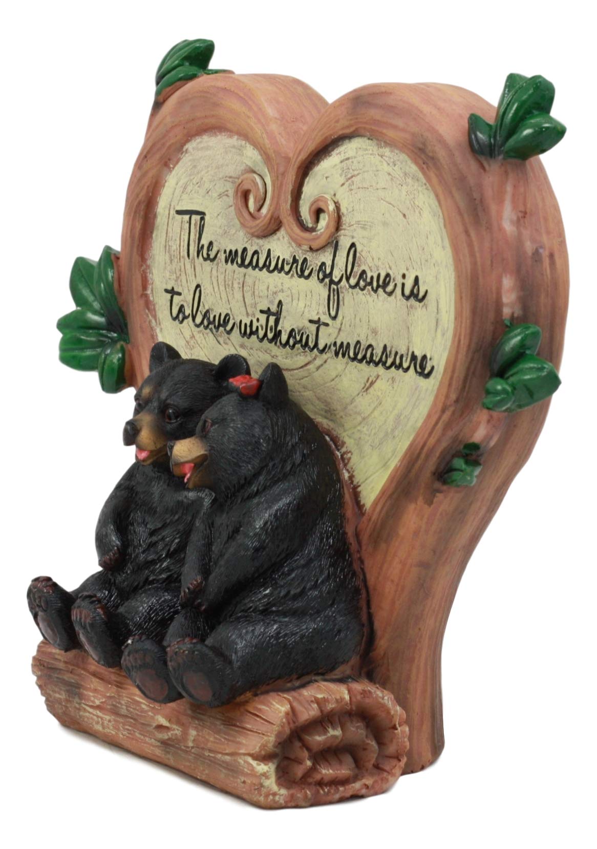 Ebros Black Bear Couple Under Heart Shaped Willow Tree Figurine Love Without Measure 6.75' Tall Forest Animal Love Tale For Anniversary Or Valentine'S Day Decor Statue