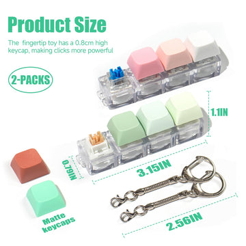 Keyboard Fidget Toy - 2Pcs Fidget Keyboard Keychain Keyboard Clicker Fidget Toy Stress Relief Keyboard Fidget Clicker