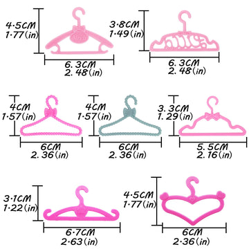 Bjdbus 80 Pcs Plastic Hangers Accessories For 11.5 Inch Doll Clothes Gown Dress Outfit