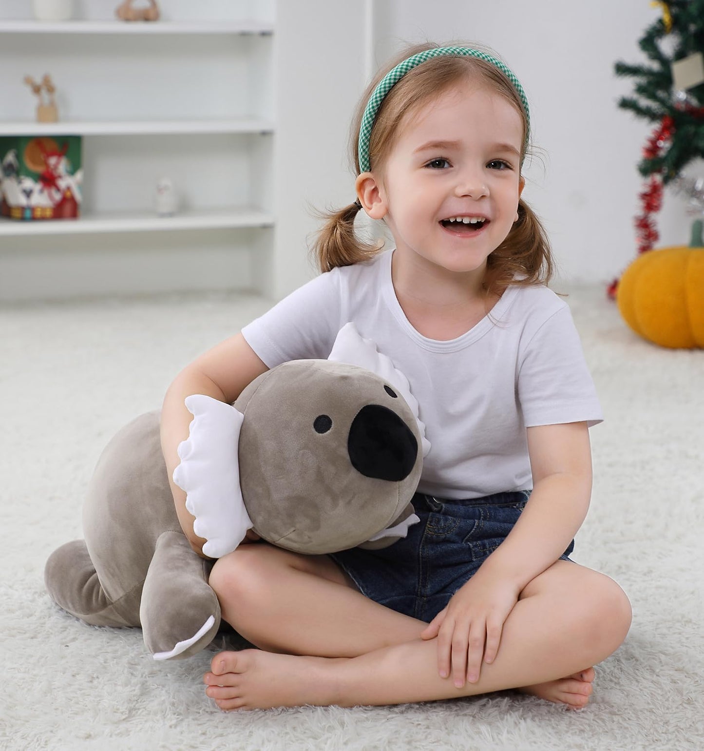 24' Weighted Stuffed Animals, 4.2Lb Cute Weighted Koala Plush Toy Throw Pillows Giant Cuddle Plushies Dolls (Koala)