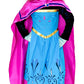 Cokos Box Girls Coronation Dress Costume Cape Gloves Tiara Crown Accessories Kids Set (Blue, 5 Years)