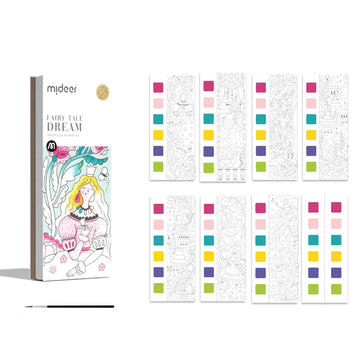 Mideer Watercolor Painting Book For Kids Ages 4-8, Pocket Watercolor Painting Book Arts And Crafts For Toddlers, Travel Activities Paint With Water Coloring Book Set For Kids 3-8 (Fairy Tale Dream)