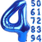 Navy Blue 4 Balloon, Number Balloon 40 Inch, 4Th Blue Party Decorations, Four Large Numbers For Party Decor, Number 4 Balloon